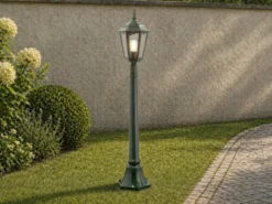 LED Wegeleuchte aus Aluminium Grün antike E27 Gartenlaterne, Höhe 120cm