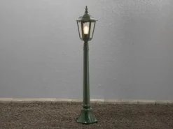 LED Wegeleuchte aus Aluminium Grün antike E27 Gartenlaterne, Höhe 120cm