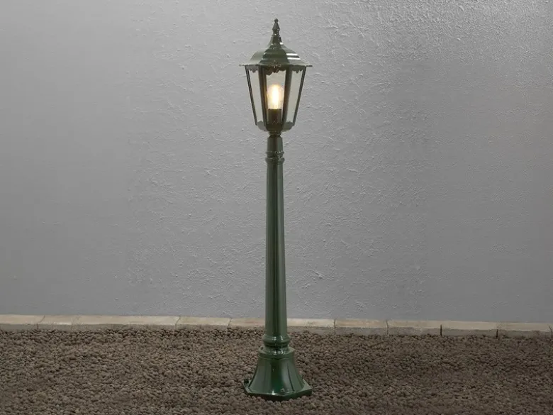 LED Wegeleuchte aus Aluminium Grün antike E27 Gartenlaterne, Höhe 120cm