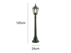 LED Wegeleuchte aus Aluminium Grün antike E27 Gartenlaterne, Höhe 120cm