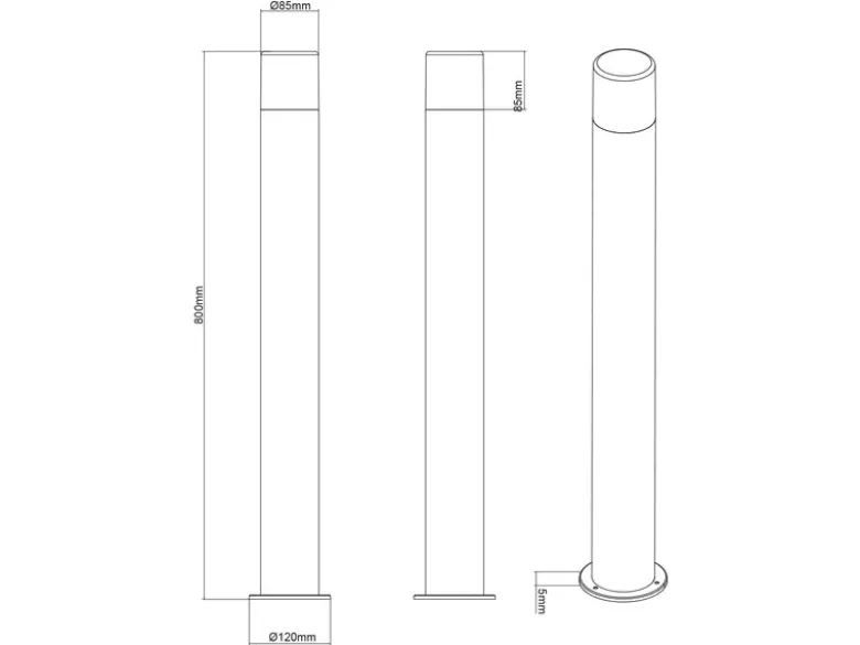 LED Wegeleuchte aus Aluminium in Rostoptik E27, Höhe 80cm