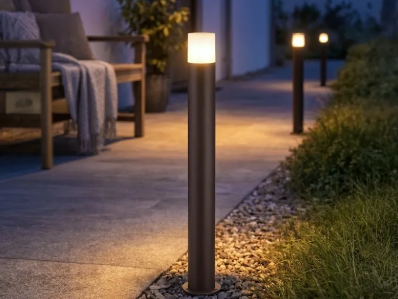 LED Wegeleuchte aus Aluminium in Rostoptik E27, Höhe 80cm