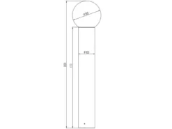 LED Wegeleuchte aus Aluminium in Anthrazit mit Glaskugel, Höhe 80cm
