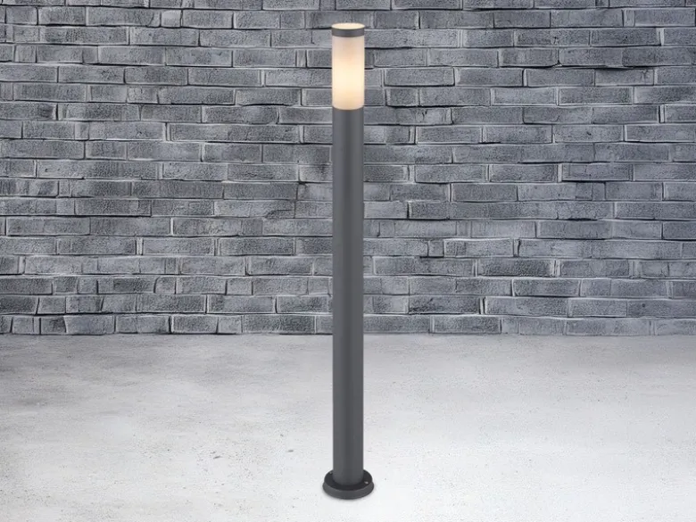 LED Wegeleuchte aus Edelstahl in Anthrazit & Opal, Höhe 110cm