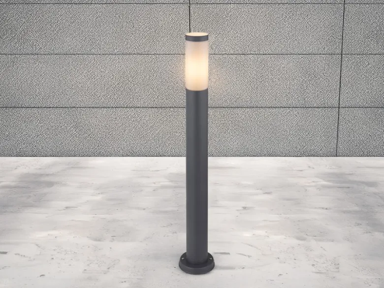 LED Wegeleuchte aus Edelstahl in Anthrazit & Opal, Höhe 80cm