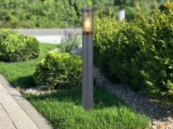 LED Wegeleuchte aus Edelstahl in Anthrazit & Rauch, Höhe 80cm