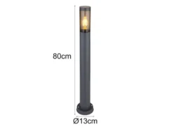 LED Wegeleuchte aus Edelstahl in Anthrazit & Rauch, Höhe 80cm