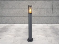 LED Wegeleuchte aus Edelstahl in Anthrazit & Rauch, Höhe 80cm
