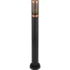 LED Wegeleuchte aus Edelstahl in Schwarz & Kupfer, Höhe 80cm