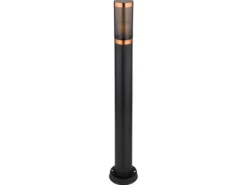LED Wegeleuchte aus Edelstahl in Schwarz & Kupfer, Höhe 80cm