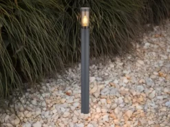 LED Wegeleuchte aus Edelstahl in Anthrazit & Rauch, Höhe 110cm