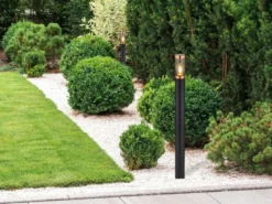 LED Wegeleuchte aus Edelstahl in Schwarz & Kupfer, Höhe 110cm