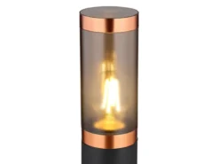 LED Wegeleuchte aus Edelstahl in Schwarz & Kupfer, Höhe 110cm