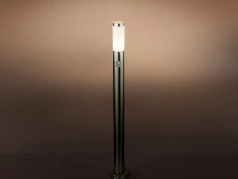 LED Wegeleuchte aus Edelstahl Silber mit Bewegungsmelder, Höhe 110cm