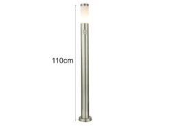LED Wegeleuchte aus Edelstahl Silber mit Bewegungsmelder, Höhe 110cm