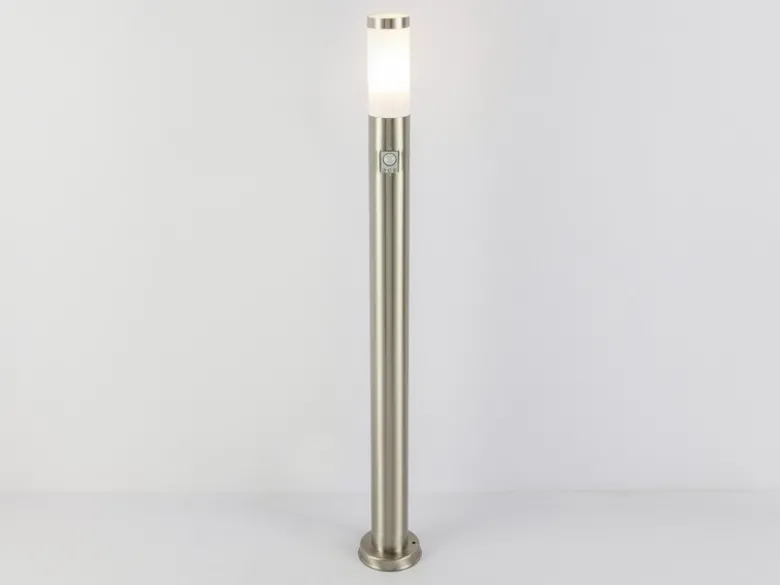 LED Wegeleuchte aus Edelstahl Silber mit Bewegungsmelder, Höhe 110cm