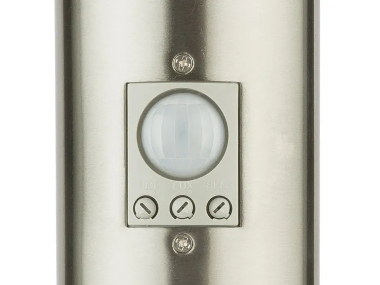 LED Wegeleuchte aus Edelstahl Silber mit Bewegungsmelder, Höhe 110cm