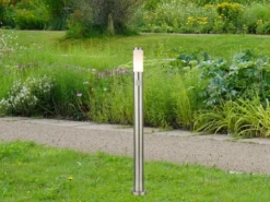 LED Wegeleuchte aus Edelstahl Silber mit Bewegungsmelder, Höhe 110cm