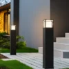 LED Wegeleuchte 2er SET im Bauhausstil Anthrazit, Höhe 80cm