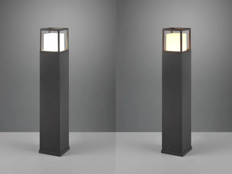 LED Wegeleuchte 2er SET im Bauhausstil Anthrazit, Höhe 80cm