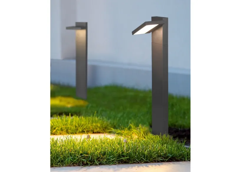 LED Wegeleuchte 2er Set schwenkbar mit Bewegungsmelder in Anthrazit