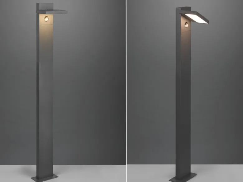 LED Wegeleuchte 2er Set schwenkbar mit Bewegungsmelder in Anthrazit