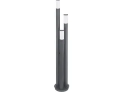 LED Wegeleuchte 3-flammig aus Edelstahl in Anthrazit & Opal, Höhe 170cm