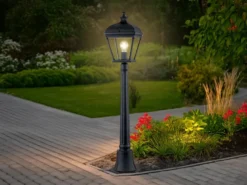 LED Wegeleuchte Garten Laterne im Landhausstil, Höhe 104cm