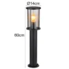 LED Wegeleuchte Gartenlaterne aus Edelstahl mit Rauchglas, Höhe 60cm