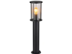 LED Wegeleuchte Gartenlaterne aus Edelstahl mit Rauchglas, Höhe 60cm