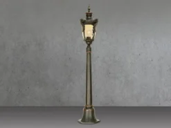 LED Wegeleuchte im Jugendstil mit Amberglas, Höhe 117cm