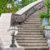 LED Wegeleuchte im Jugendstil mit Glaskugel, Anthrazit Höhe 70cm