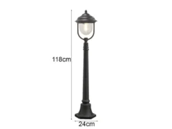 LED Wegeleuchte im Landhausstil, Gartenlaterne Schwarz, Höhe 118cm