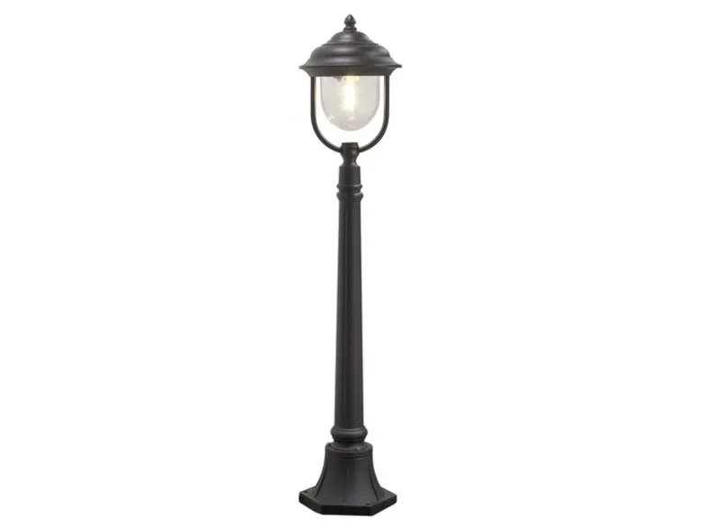 LED Wegeleuchte im Landhausstil, Gartenlaterne Schwarz, Höhe 118cm