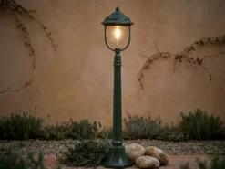LED Wegeleuchte im Landhausstil, Gartenlaterne Grün, Höhe 118cm