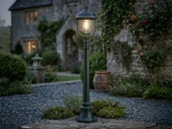 LED Wegeleuchte im Landhausstil, Gartenlaterne Grün, Höhe 118cm