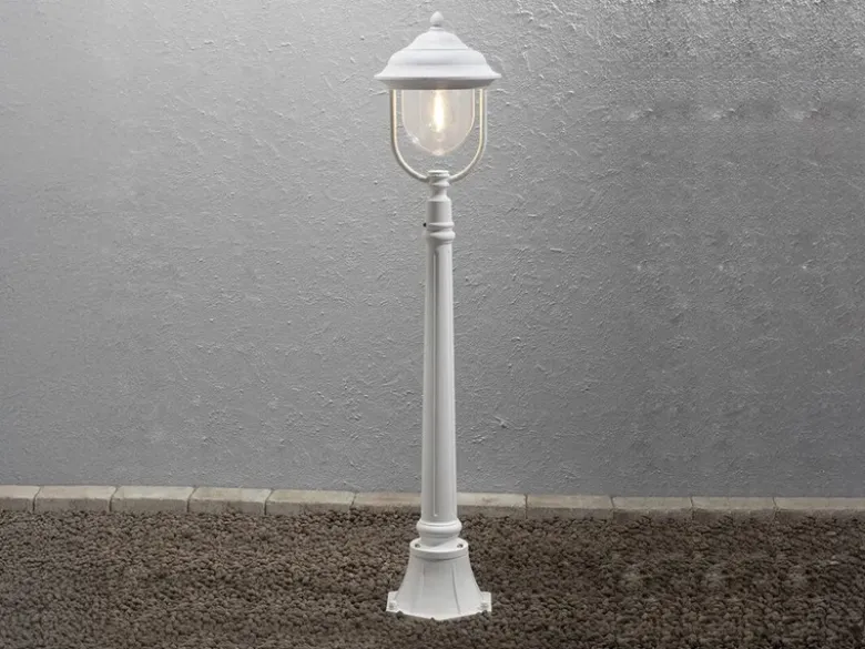 LED Wegeleuchte im Landhausstil, Gartenlaterne Weiß, Höhe 118cm