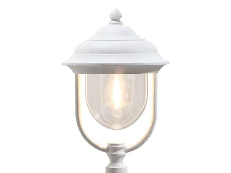 LED Wegeleuchte im Landhausstil, Gartenlaterne Weiß, Höhe 118cm