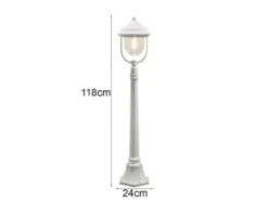 LED Wegeleuchte im Landhausstil, Gartenlaterne Weiß, Höhe 118cm