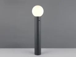 LED Wegeleuchte in Anthrazit mit Glaskugel & Bewegungsmelder, Höhe 80cm