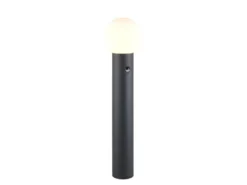 LED Wegeleuchte in Anthrazit mit Glaskugel & Bewegungsmelder, Höhe 80cm