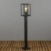 LED Wegeleuchte in Laternenoptik, Stahl Schwarz Höhe 100cm