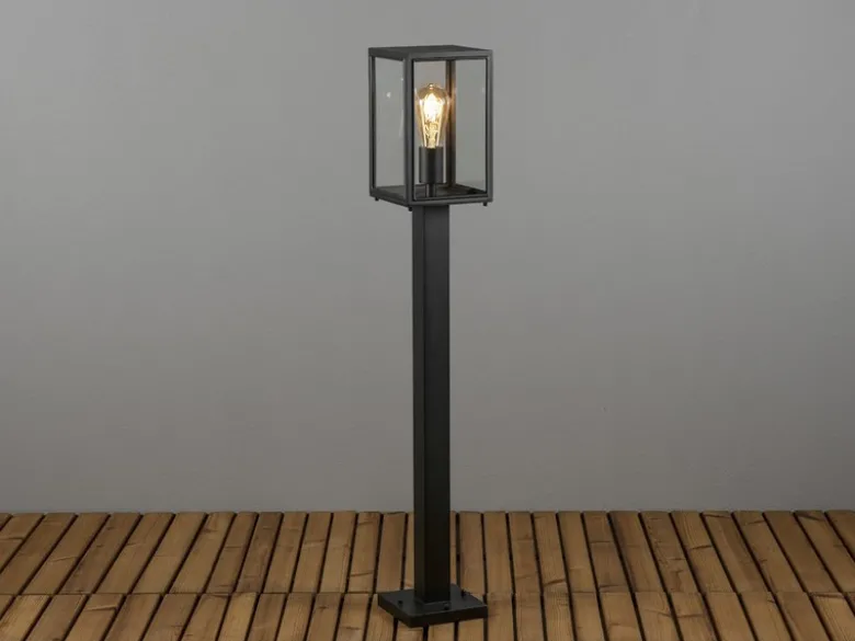 LED Wegeleuchte in Laternenoptik, Stahl Schwarz Höhe 100cm