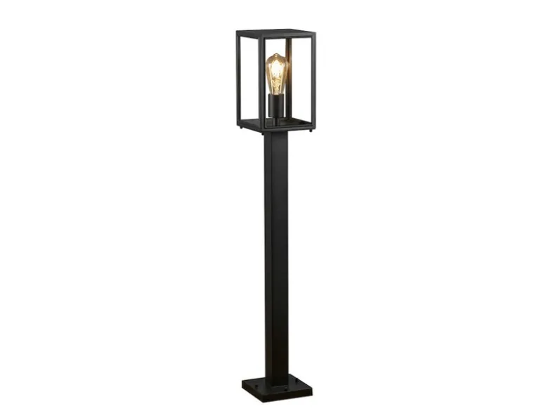 LED Wegeleuchte in Laternenoptik, Stahl Schwarz Höhe 100cm