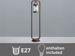 LED Wegeleuchte Landhausstil, Laterne in Rostoptik, Höhe 100cm