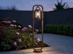 LED Wegeleuchte Landhausstil, Laterne in Rostoptik, Höhe 100cm