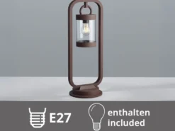 LED Wegeleuchte Landhausstil, Laterne in Rostoptik, Höhe 60cm