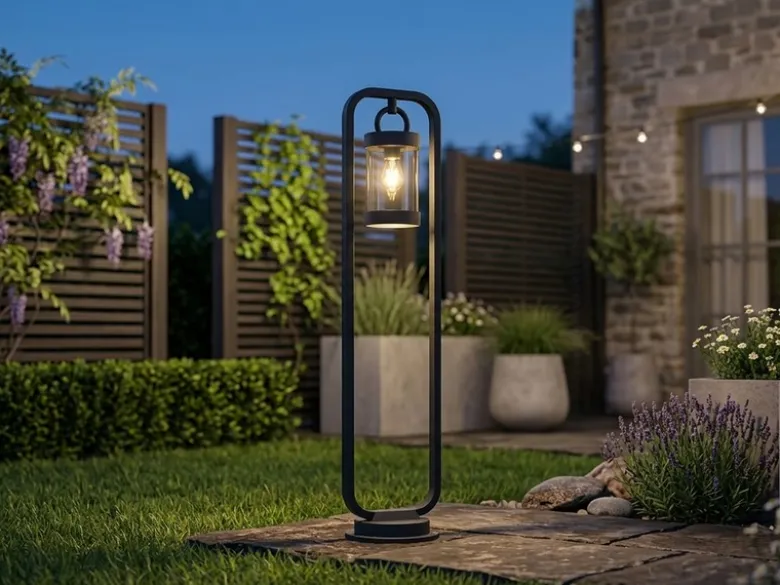 LED Wegeleuchte Landhausstil, Laterne in Anthrazit, Höhe 100cm