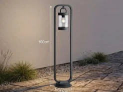 LED Wegeleuchte Landhausstil, Laterne in Anthrazit, Höhe 100cm