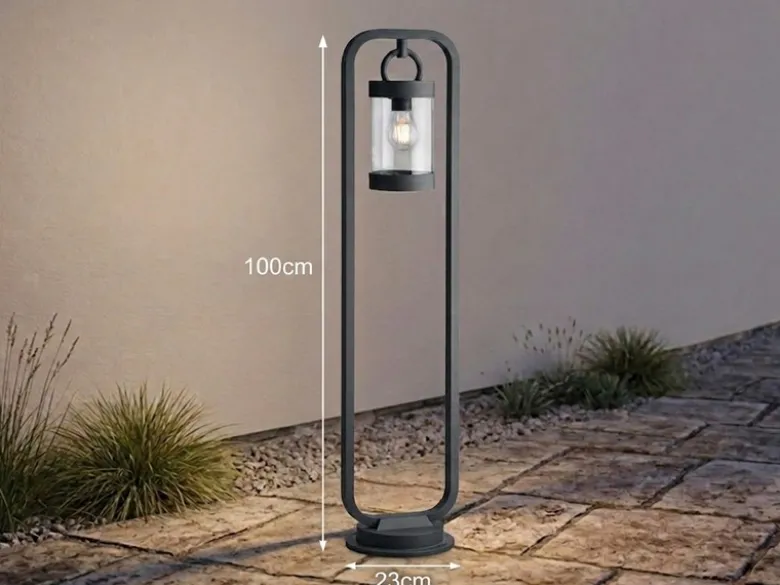 LED Wegeleuchte Landhausstil, Laterne in Anthrazit, Höhe 100cm